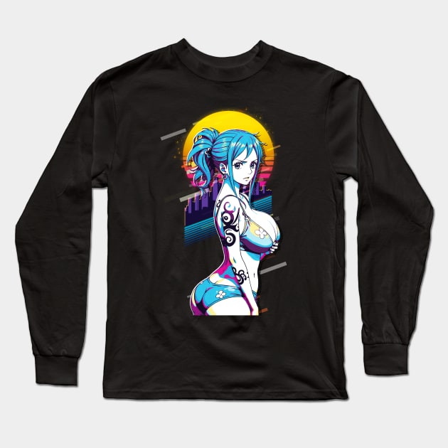 One Piece Nami Retro Art Long Sleeve T-Shirt by SiksisArt